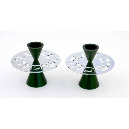 THE SHABBAT SHALOM SERIES Candle holders Green - CD-036 