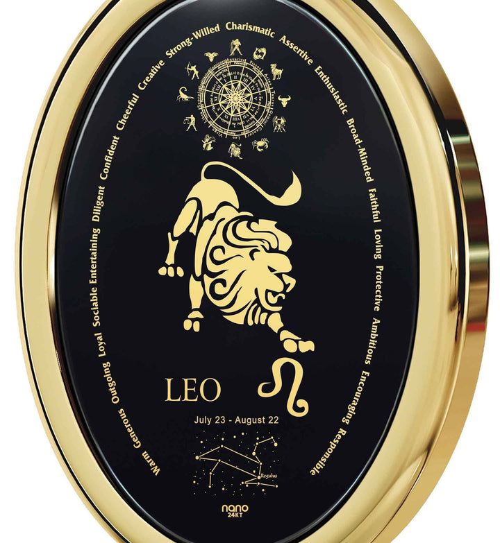 The World of Leo, 14k Gold Necklace, Onyx Necklace 