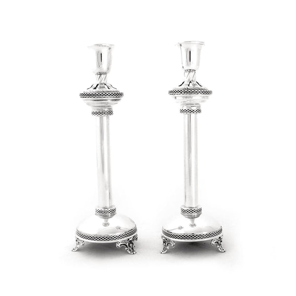 three legged pipe Candlesticks Shabbat 