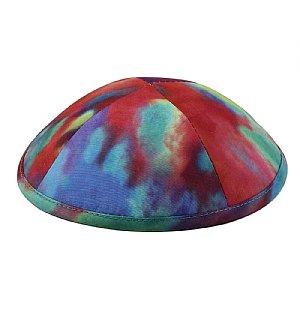 Tie Dye Kippah with Optional Personalization - Multi Color Abstract 