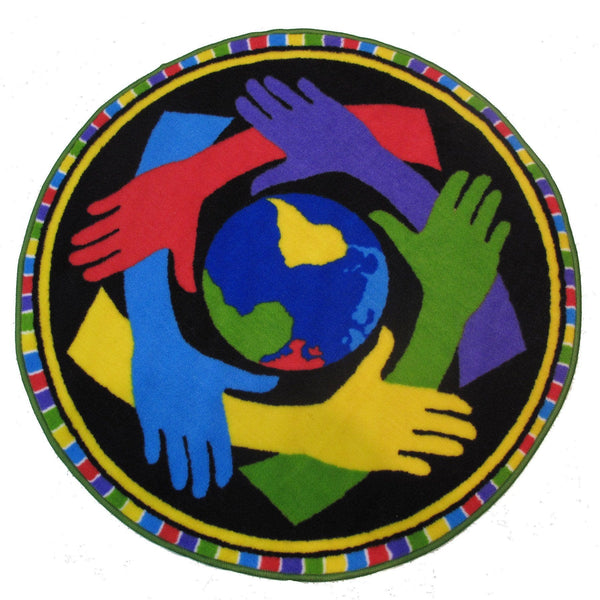 Tikkun Olam Children'S Rug- Hands Around The World 