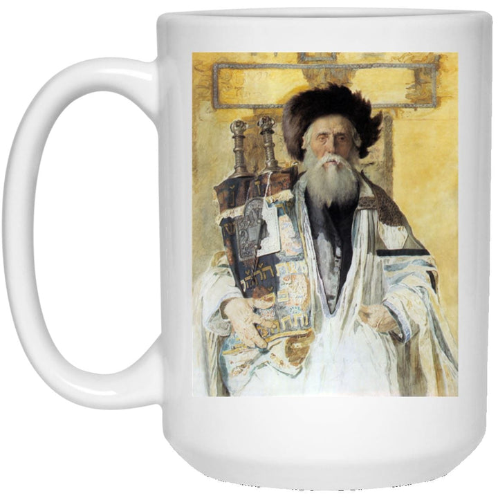 Torah 15 oz. White Mug Drinkware White One Size 