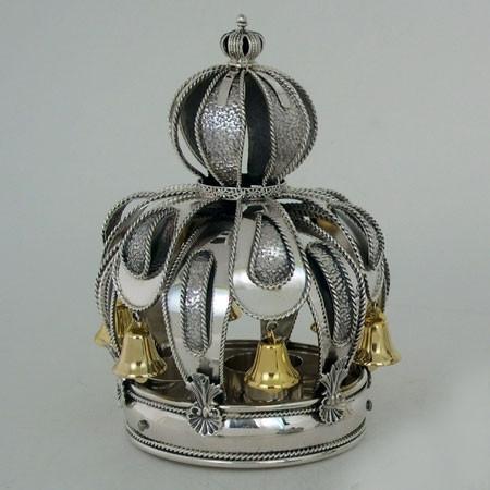 Torah Crown - Sterling Silver Gold Bells 