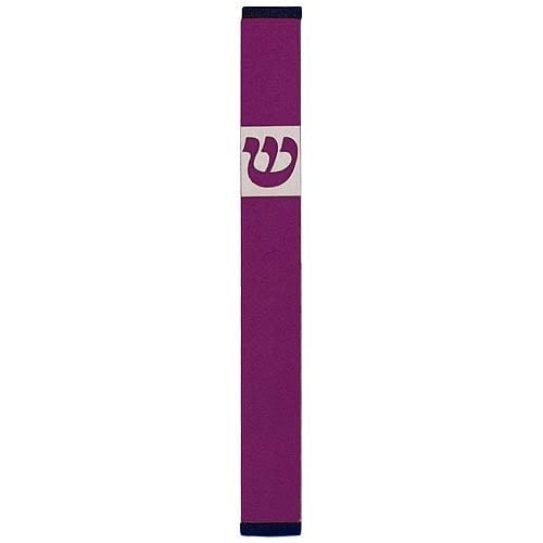 TRADITIONAL SHIN - MEDIUM Mezuzah Purple - MZ-241 