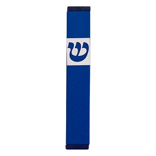 TRADITIONAL SHIN - SMALL Mezuzah Blue - MZ-229 