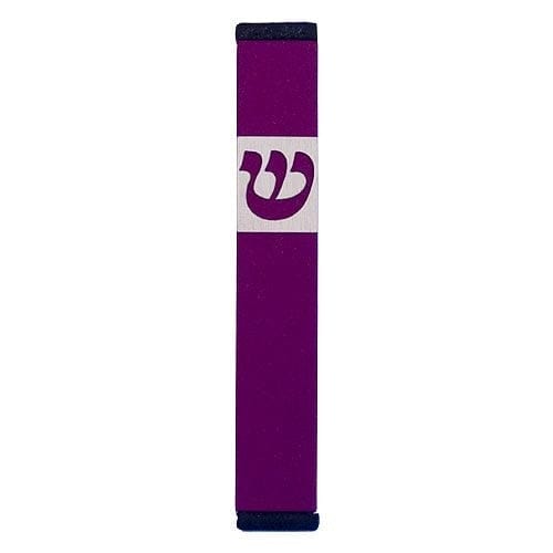 TRADITIONAL SHIN - SMALL Mezuzah Purple - MZ-231 