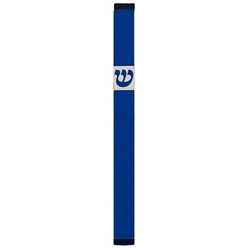 TRADITIONAL SHIN - XL Mezuzah Blue - MZ-259 