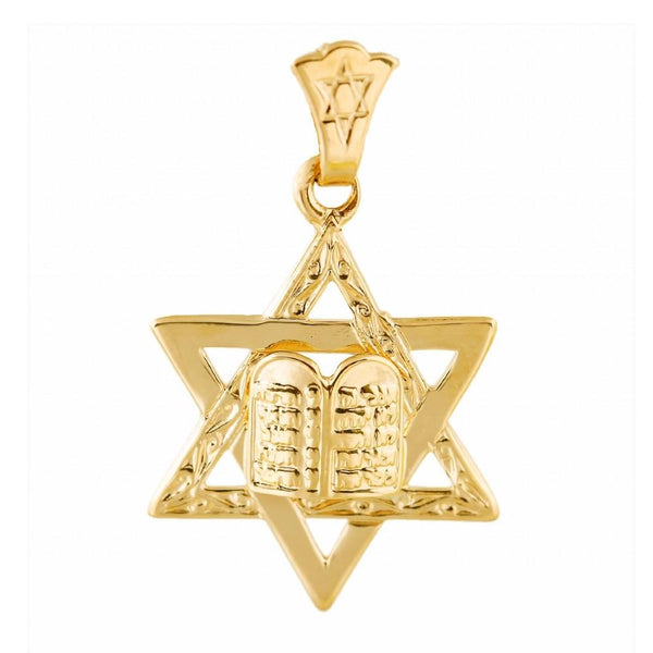 Traditional Star Of David With 2 Tablets 16 inches Chain (40 cm) 