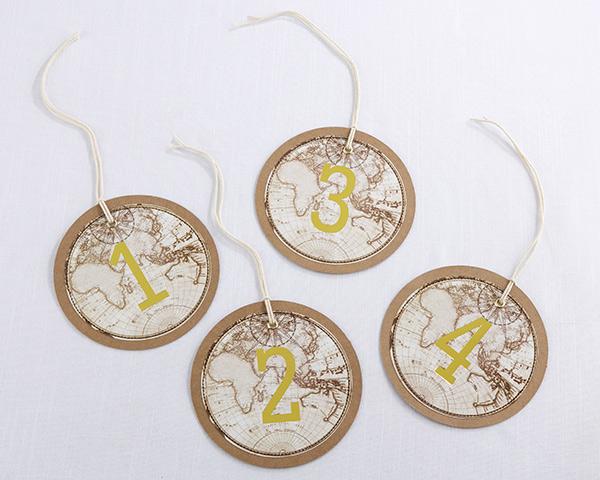 Travel and Adventure Gold Foil Table Numbers (1-18) 