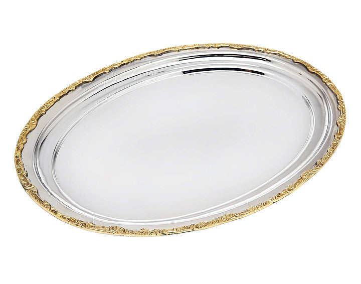 Tray Oval With Gold Border TRAY OVAL WITH GOLD BORDER 