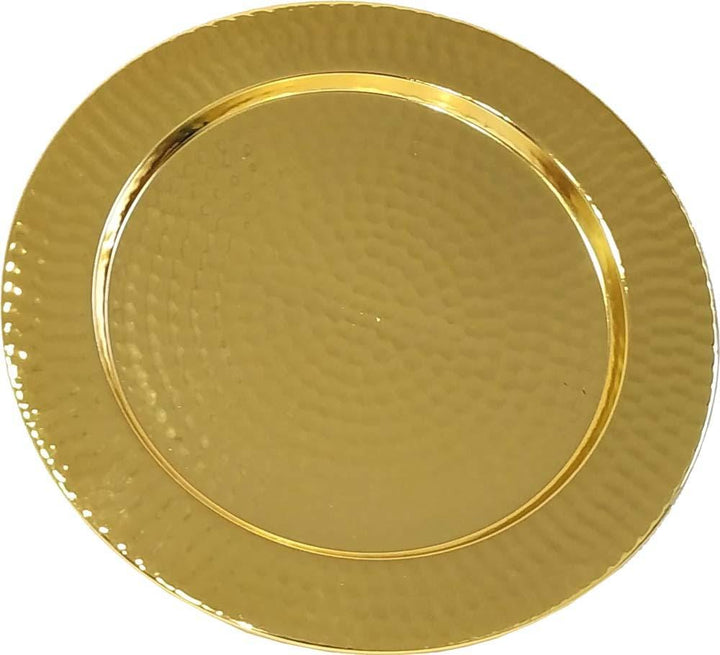 Tray Round Hammered Gold Trays &amp; Trivets 