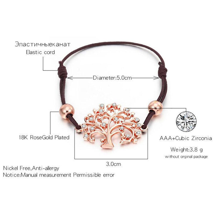 Tree Of Life Adjustable Cord Charm Bracelet 