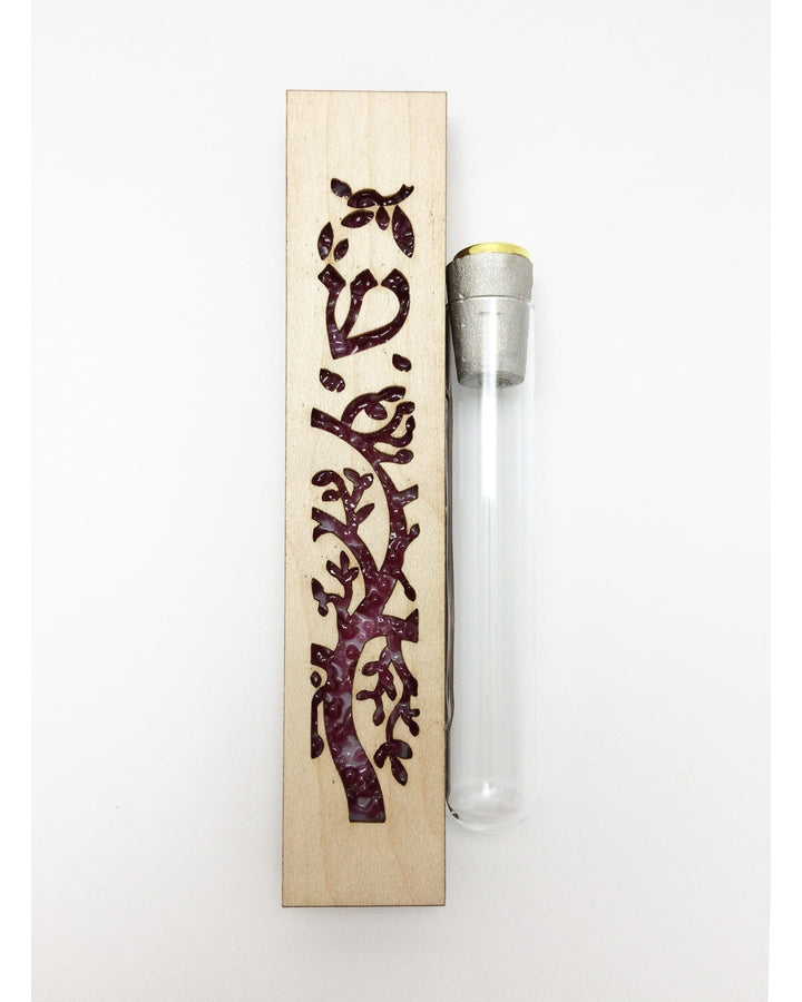 Tree of Life Wedding Mezuzah for Break Glass Pink 