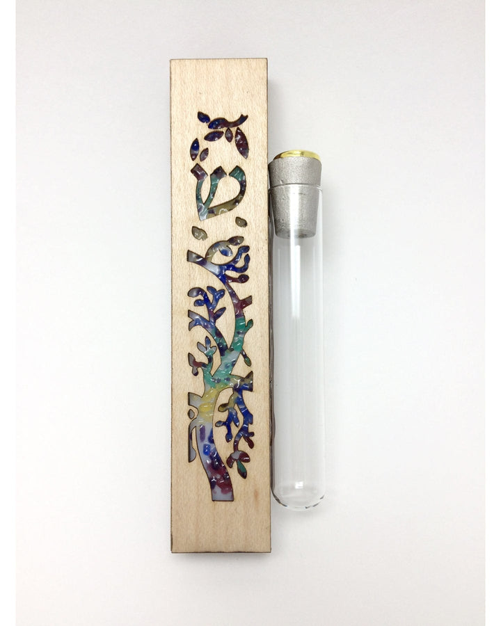 Tree of Life Wedding Mezuzah for Break Glass Rainbow 