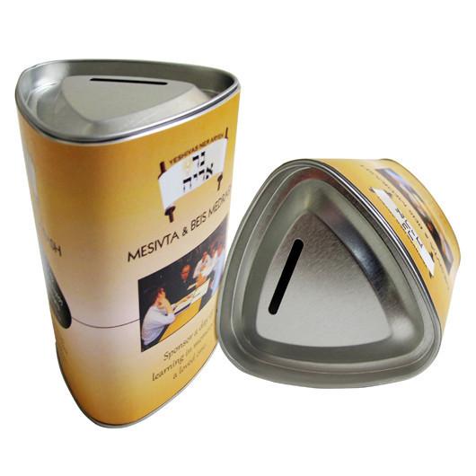 Triangle Tin Donation Box - Full Color 