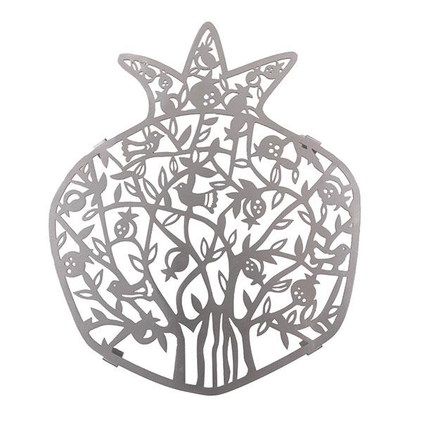 Trivet - Stainless Steel - Laser Cut - Pomegranates + Birds 