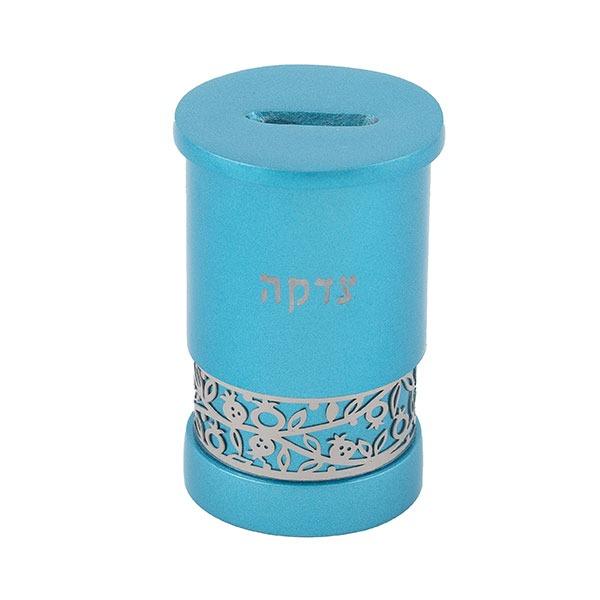 Tzedakah Box + Metal Cutout - Turquoise 