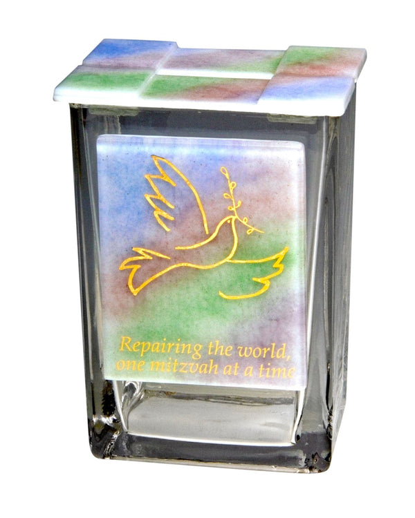 Tzedakah Box Rainbow Dove 