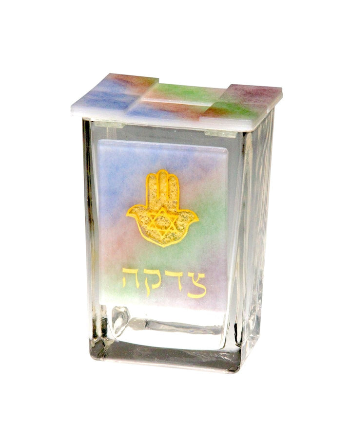 Tzedakah Box Rainbow Hamsa 