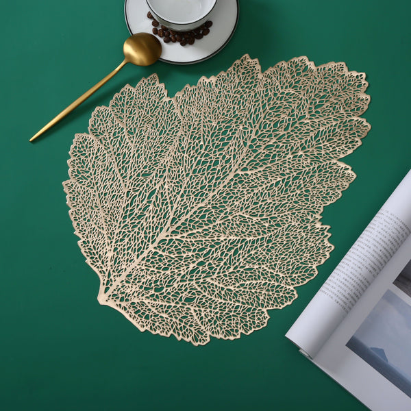 Placemat  Leaf Gold s/6