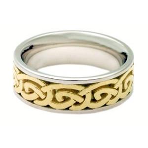 Unique Braided Two Tone Gold Ring Band 
