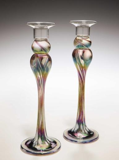 Unique Glass Color Candle Holders 
