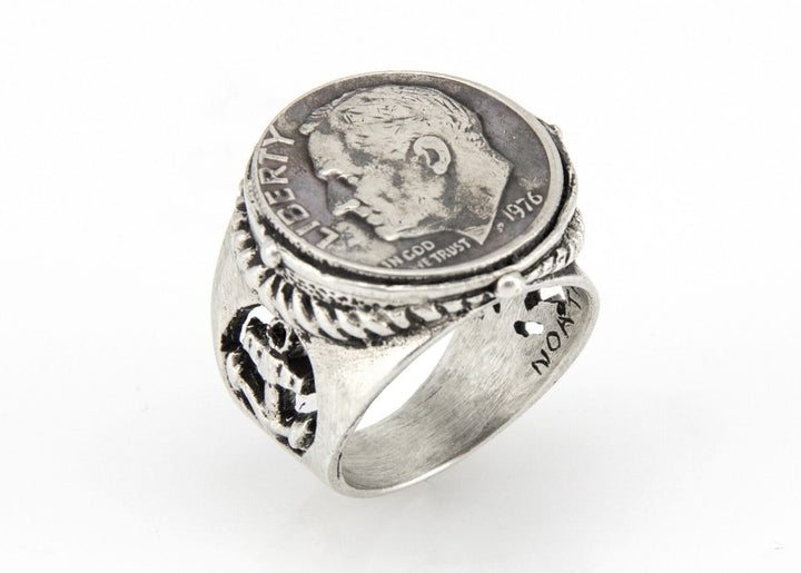 US Dime Sterling Silver Coin Ring 