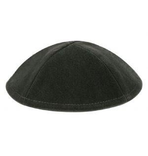 Velvet Lined Kippot - GREY 