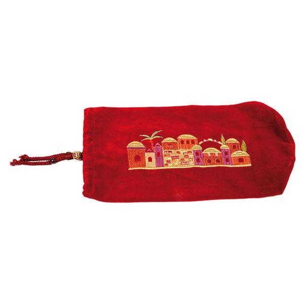 Velvet Shofar Pouch - Maroon - Small 