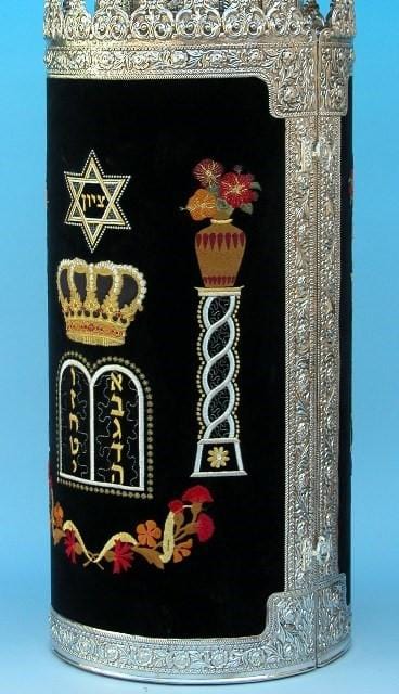 Velvet Torah Case - Sephardic / Sefardic Torah Case Embroidery V 