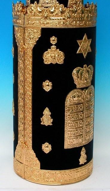 Velvet Torah Case - Sephardic / Sefardic Torah Case Gold Tablets 