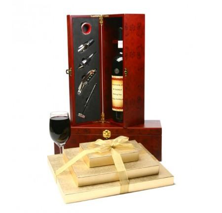Vip Chocolate Tower And Wine Gift Set Gift Basket 