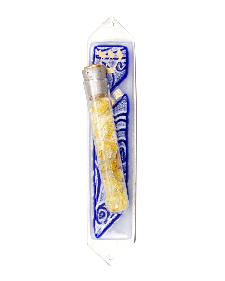 Vortex Blue Wedding Mezuzah for Break Glass Blue 