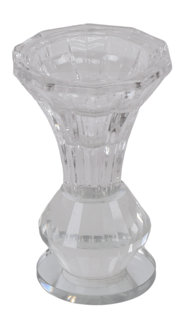 Crystal Candlestickwith Mirror Base 3"-0