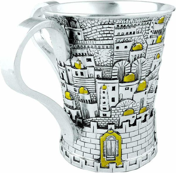 Wash Cup Jerusalem design 925 Silver 