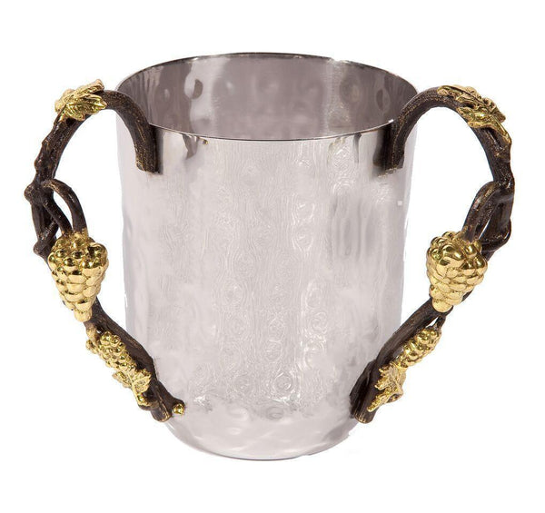 Wash Cup - Netilat Yadayim Cup - Gold Leaf Handles 