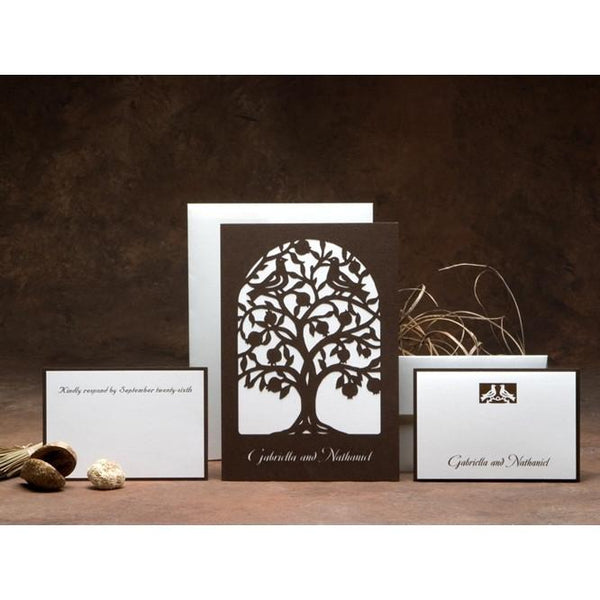 Wedding Invitations - Love Birds On Tree Add Thank You Cards 