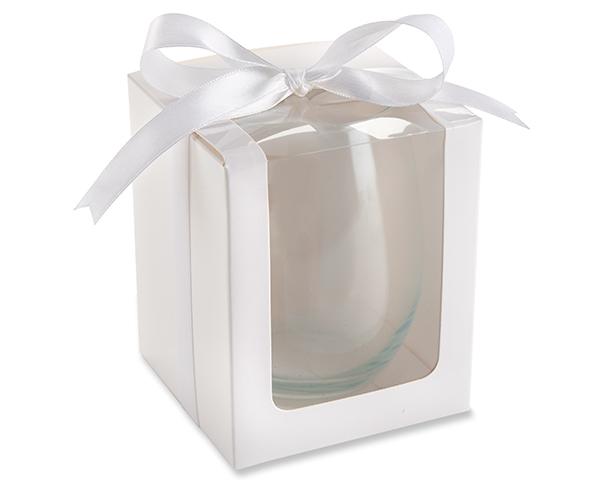 White 15 oz. Stemless Wine Glass Gift Box (Set of 12) White 15 oz. Stemless Wine Glass Gift Box (Set of 12) 