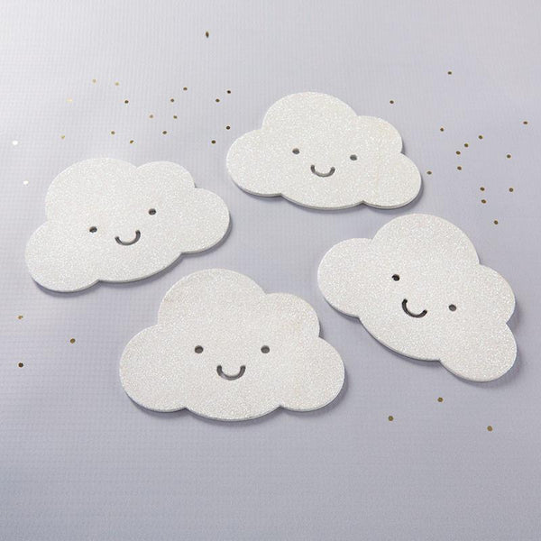 White Glitter Cloud Shaped Coaster (Set of 4) White Glitter Cloud Shaped Coaster (Set of 4) 