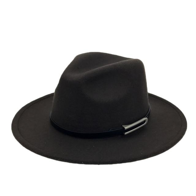Wide Brim Autumn Vintage Fedora Felt Hat hats Brown trilby hat free size 