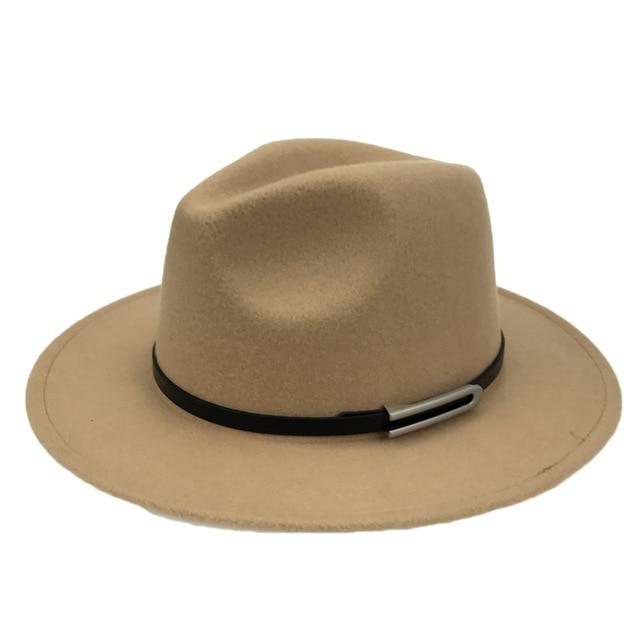 Wide Brim Autumn Vintage Fedora Felt Hat hats Camel trilby hat free size 