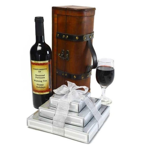 Wine & Chocolate Elegant Gift Set Gift Basket 