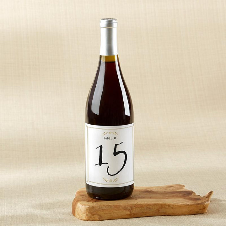 Wine Label Table Numbers (1-20) Wine Label Table Numbers - Classic Wedding (1-20) 