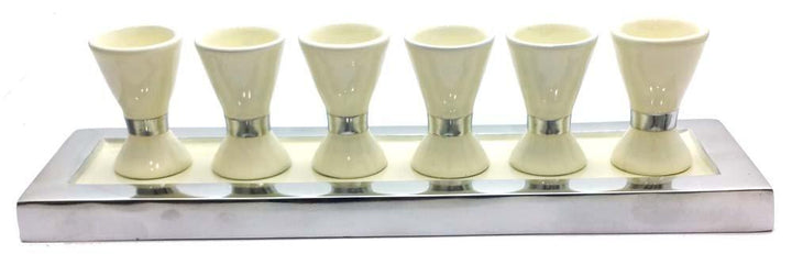 Wine Set Tray with Cups Enameled 