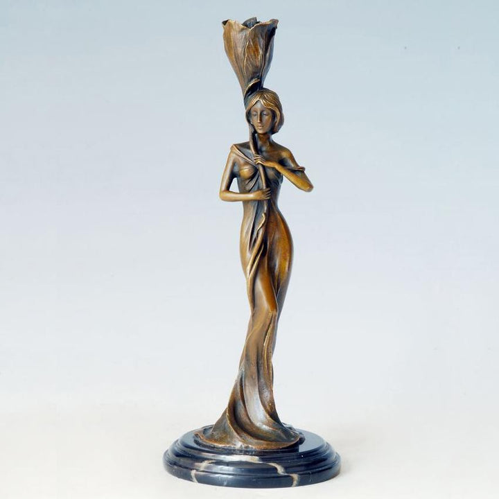 Woman of Valor Bronze Sculpture Candle Holder Jewish women 
