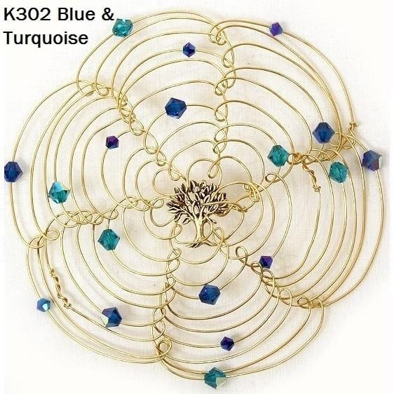 Women Kippah In Crystals Blue & Turquoise 