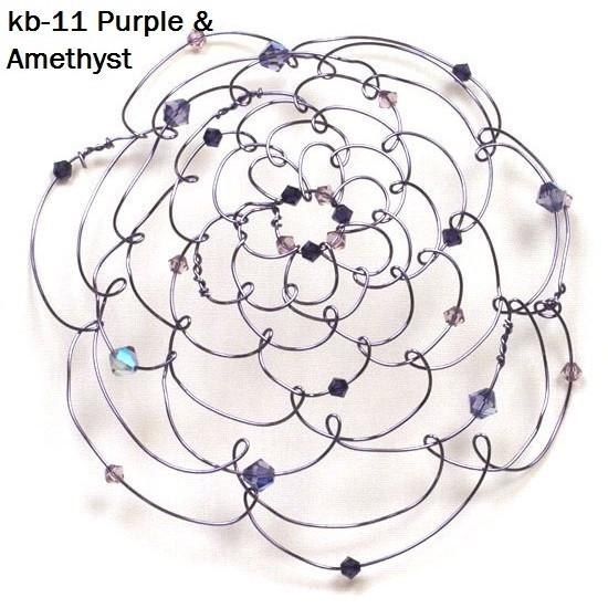 Women Kippah In Crystals Purple & Amethyst 