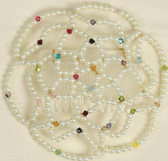 Women Kippah In Pearls & Beads Kippot Multi on Ivory Pearls 