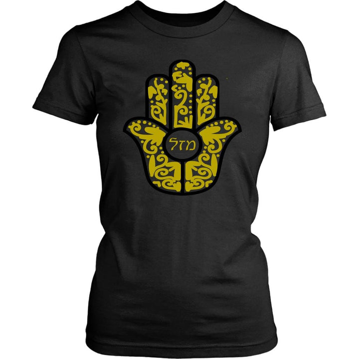 Women's Hamsa Mazel Tops T-shirt District Womens Shirt Black XS