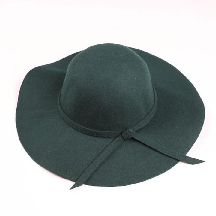 Women's Wide Brim Felt Fedora Cloche Hat (12 Colors) 